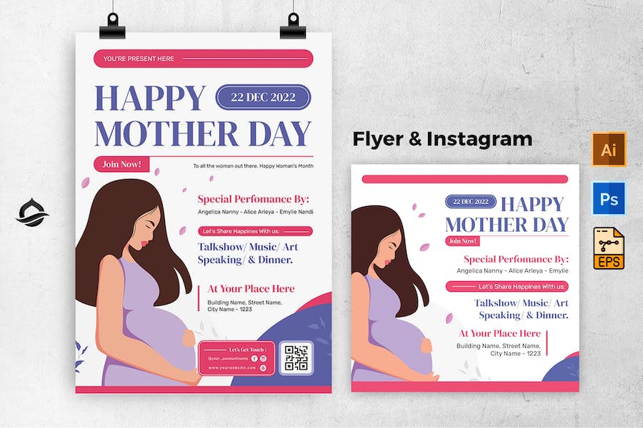 Happy Mother Day Template Flyer & Instagram Post