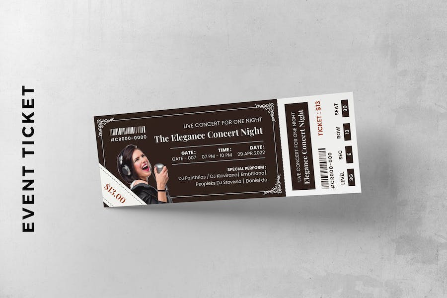 Concert Event Ticket Card Promotion