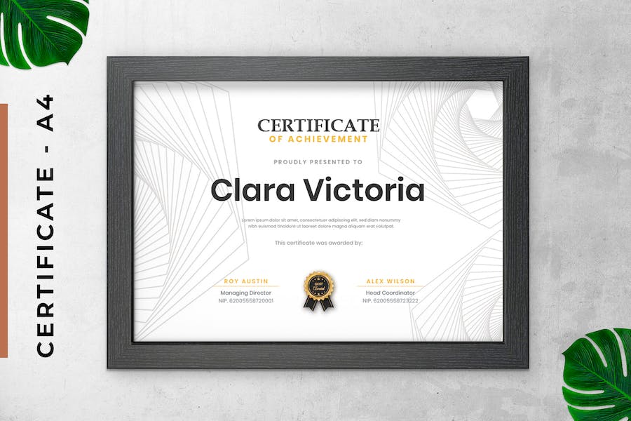 White Grey Certificate / Diploma Template