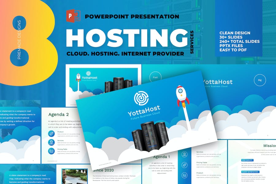 Hosting Company Profile Powerpoint Template