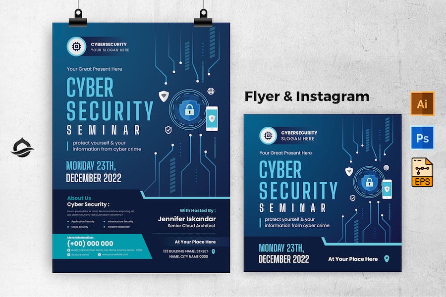 Cyber Security Event Flyer & Instagram Post