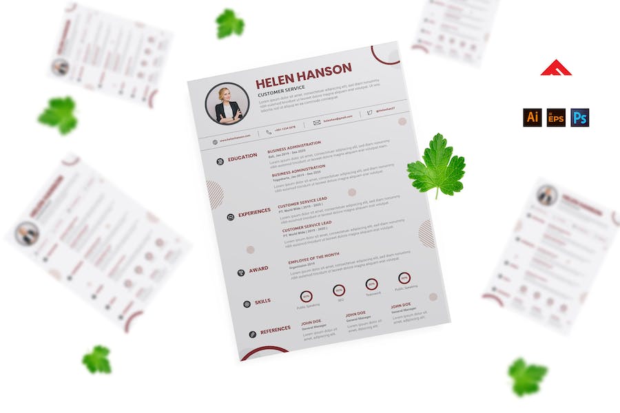 Clean Red Resume